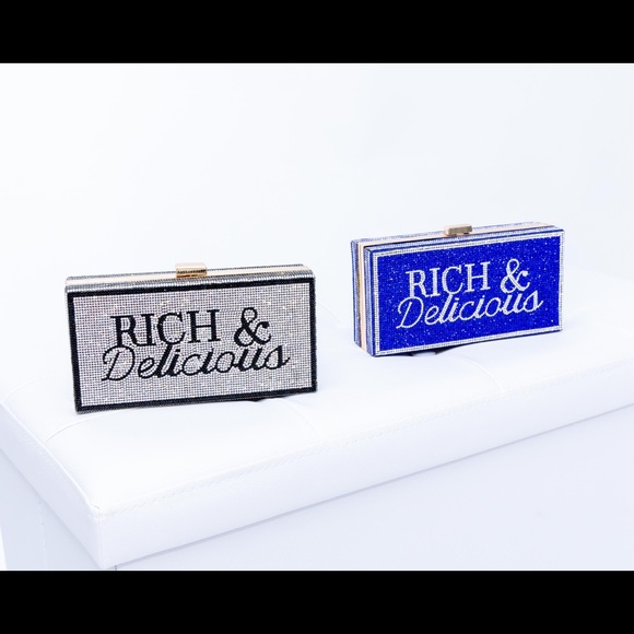 BOGO Cobalt blue rhinestone clutch handbags - Picture 3 of 4